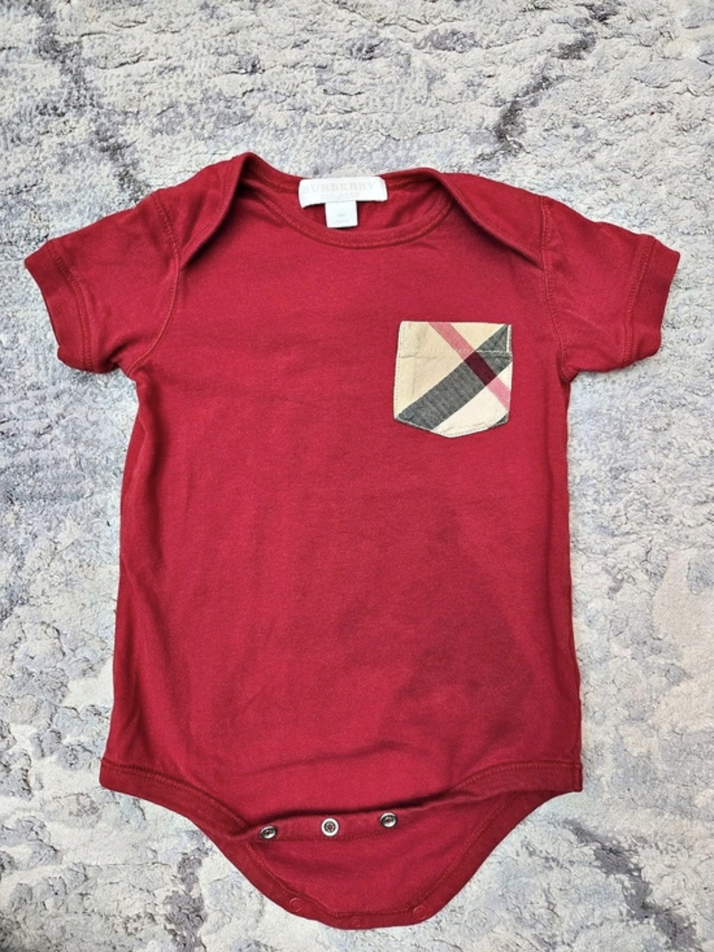 Burberry Red Color Block Bodysuit